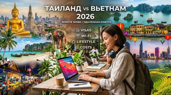 Таиланд или Вьетнам: где лучше условия для удаленной работы в 2026 году Таиланд или Вьетнам: где лучше условия для удаленной работы в 2026 году