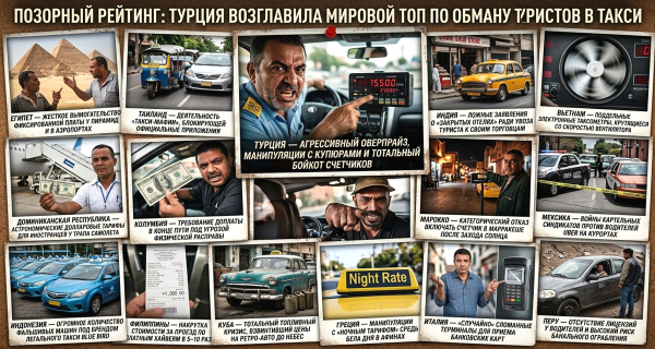 Позорный рейтинг: Турция возглавила мировой топ по обману туристов в такси Позорный рейтинг: Турция возглавила мировой топ по обману туристов в такси